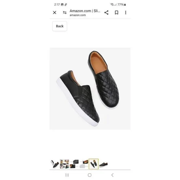 New Sz 8 Vocntvy Black Loafers Comfortable Casual Quilted Leather Slip On Shoes - Picture 5 of 12